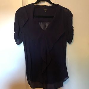 Talula Babaton Navy Silk Blouse XS